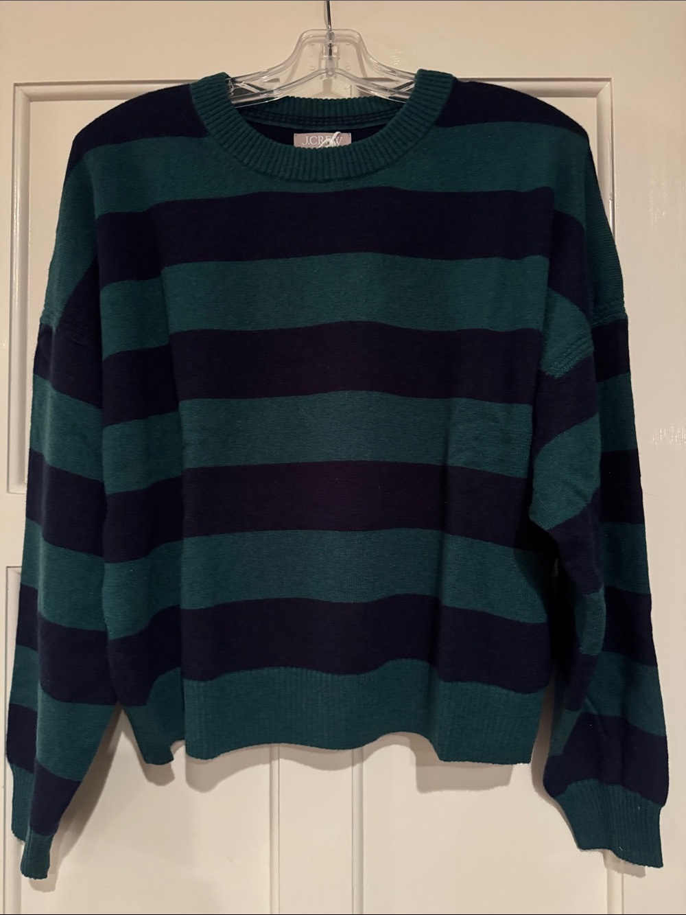 J.Crew Cashmere blouson-sleeve sweater in stripe CR214 - Picture 9 of 10